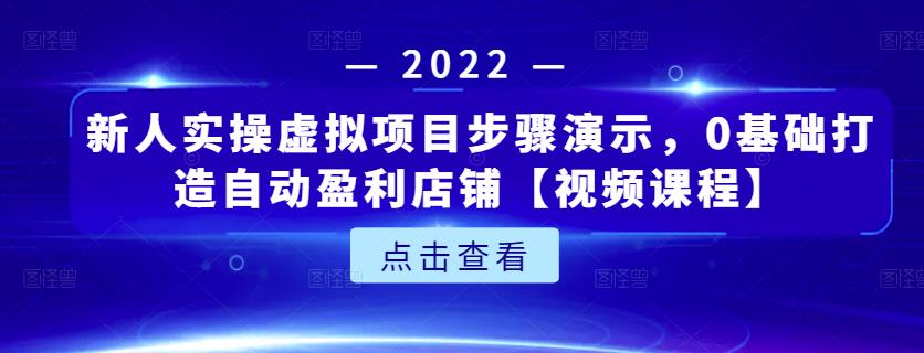 新人实操虚拟项目步骤演示,0基础打造自动盈利店铺【视频课程】|淘骐网赚资源库