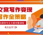 自媒体专业文案写作变现,月入10W+写作策略,教你从零开始学写作|淘骐网赚资源库