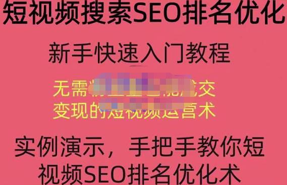 宋老师·短视频搜索SEO优化,教你10分钟创作一个短视频,三天排名上第一|淘骐网赚资源库