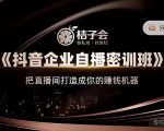 桔子会《抖音企业自播密训班》，把直播间打造成你的赚钱机器|淘骐网赚资源库