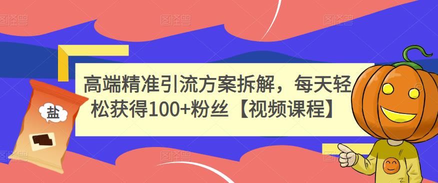 高端精准引流方案拆解,每天轻松获得100+粉丝【视频课程】|淘骐网赚资源库