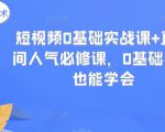 短视频0基础实战课+直播间人气必修课，0基础小白也能学会|淘骐网赚资源库