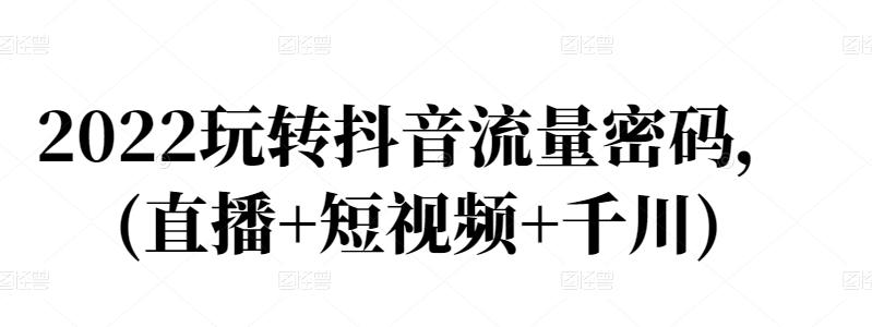 2022玩转抖音流量密码,(直播+短视频+千川)|淘骐网赚资源库