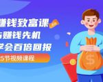 【全网最火】小白赚钱致富课：抢占赚钱先机快速学会百倍回报（25节视频）|淘骐网赚资源库