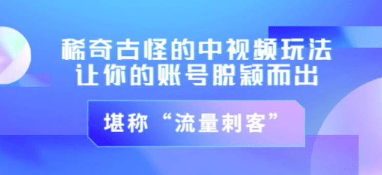 不讲李·稀奇古怪的冷门中视频冷门玩法,让你的账号脱颖而出,成为流量刺客!(图文+视频)|淘骐网赚资源库