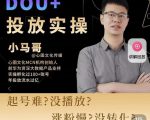 小马哥-Dou+投放实操课,抖加投放,随心推,付费起号逻辑,打破低播放转化|淘骐网赚资源库
