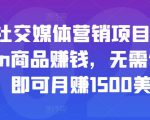 亚马逊社交媒体营销项目,推广Amazon商品赚钱,无需任何投资,即可月赚1500美元|淘骐网赚资源库