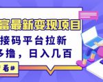 东方财富最新变现项目，利用接码平台拉新，多号多撸，日入几百无压力|淘骐网赚资源库