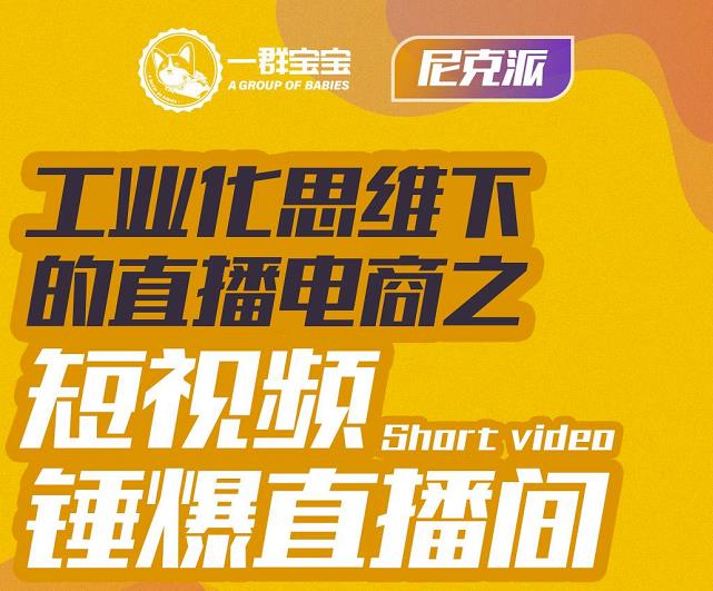 尼克派·工业化思维下的直播电商之短视频锤爆直播间,听话照做执行爆单|淘骐网赚资源库