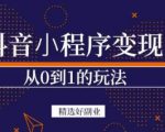 商梦网校-抖音小程序一个能日入300+的副业项目,变现、起号、素材、剪辑|淘骐网赚资源库