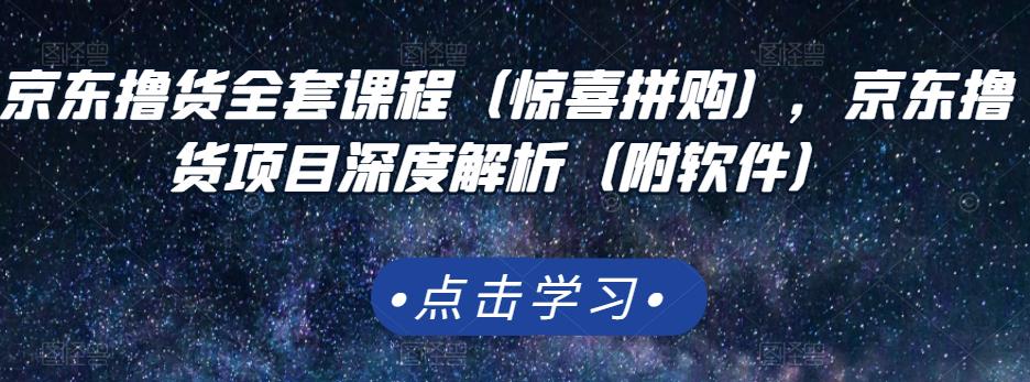 京东撸货全套课程(惊喜拼购),京东撸货项目深度解析(附软件)|淘骐网赚资源库