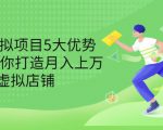 拆解虚拟项目5大优势,0基础教你打造月入上万虚拟店铺(无水印)|淘骐网赚资源库