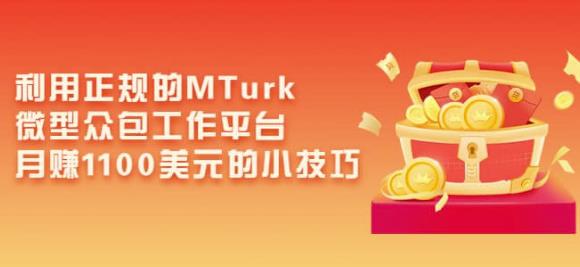 利用正规的MTurk微型众包工作平台,月赚1100美元的小技巧|淘骐网赚资源库