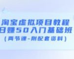 淘宝虚拟项目教程:日赚50入门基础班(两节课-附配套资料)|淘骐网赚资源库