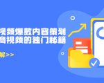带货短视频爆款内容策划,关于电商视频的独门秘籍(价值499元)|淘骐网赚资源库