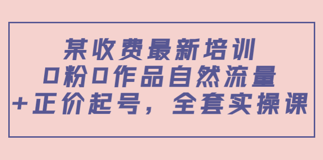 某最新收费培训内容：0粉0作品自然流量+正价起号，全套实操课|淘骐网赚资源库