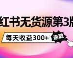 小红书无货源第3版,0投入起店,无脑图文精细化玩法,每天收益300+|淘骐网赚资源库