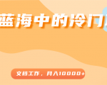 超级蓝海中的冷门项目,文档工作,好玩又赚钱,月入10000+|淘骐网赚资源库