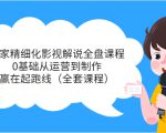 独家精细化影视解说全盘课程,0基础从运营到制作,赢在起跑线(全套课程)|淘骐网赚资源库