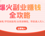 爆火副业赚钱全攻略:实打实演练/学完就能用/全渠道赚钱,带普通人月入3万元|淘骐网赚资源库