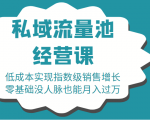 16堂私域流量池经营课:低成本实现指数级销售增长,零基础没人脉也能月入过万|淘骐网赚资源库