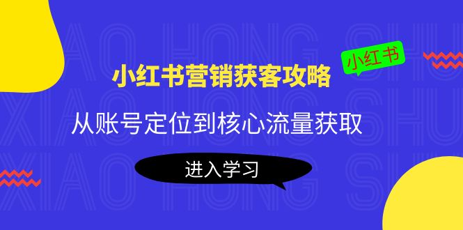 小红书营销获客攻略:从账号定位到核心流量获取,爆款笔记打造|淘骐网赚资源库