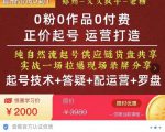 0粉0作品0付费正价起号9月-10月新课,纯自然流起号(起号技术+答疑+配运营+罗盘)|淘骐网赚资源库