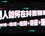普通人如何在抖音赚到钱:策略 路线 规则 突破 赚钱(10节课)|淘骐网赚资源库