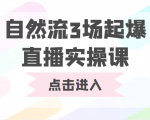 自然流3场起爆直播实操课 双标签交互拉号实战系统课|淘骐网赚资源库
