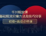 千川投放课:0基础投流实操方法及技巧分享,初级+高级必修课|淘骐网赚资源库