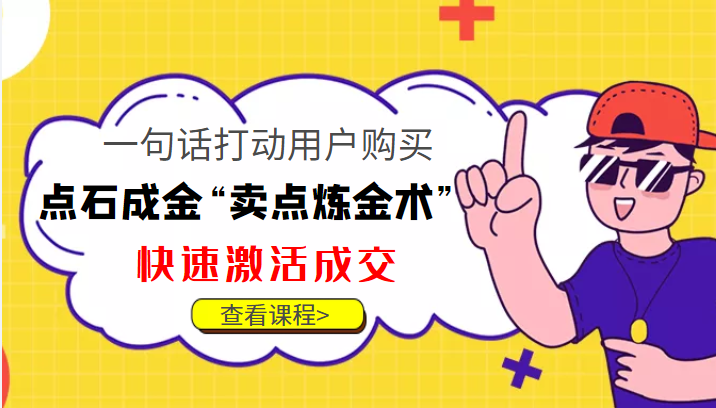 点石成金“卖点炼金术”一句话打动用户购买，快速激活成交！|淘骐网赚资源库