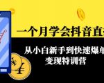 一个月学会抖音直播带货：从小白新手到快速爆单变现特训营(63节课)|淘骐网赚资源库