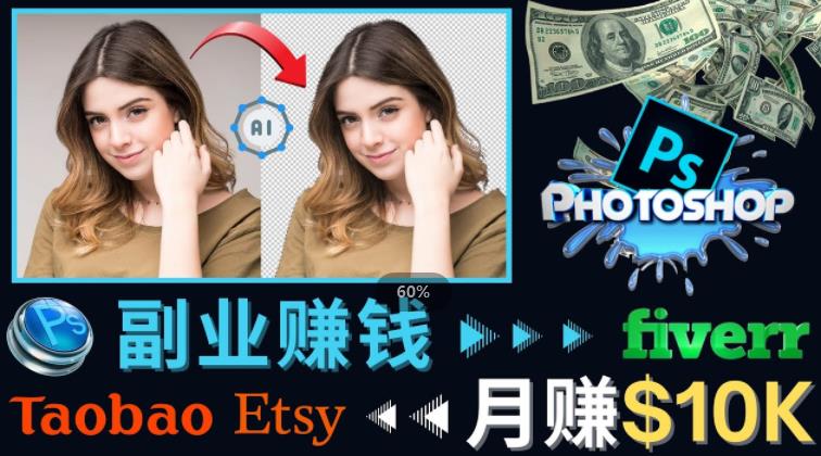 掌握PS修图技能,月赚5000美元以上–利用Adobe Photoshop赚钱的3种途径|淘骐网赚资源库