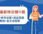 小红书爆款特训营11期:人设定位+账号设置+选品思路+拍照教程+发文流程等|淘骐网赚资源库