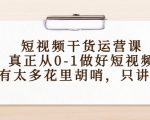短视频干货运营课,真正从0-1做好短视频,没有太多花里胡哨,只讲干货|淘骐网赚资源库