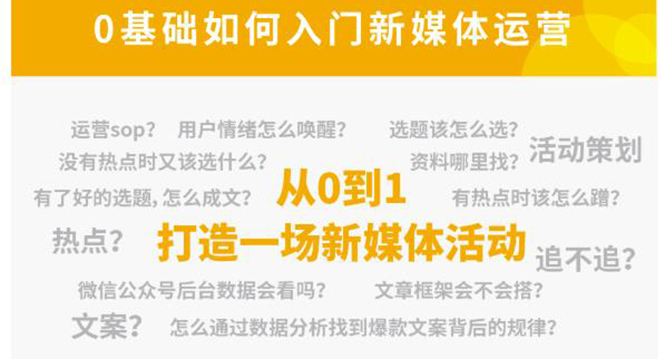 新媒体运营系列课,课程零基础入门,解锁高薪职业必备的四项技能|淘骐网赚资源库