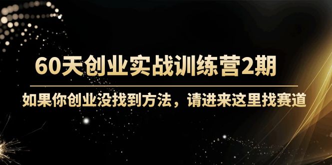 60天创业实战训练营2期：如果你创业没找到方法，进来这里找赛道-价值3000元|淘骐网赚资源库