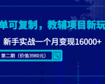简单可复制,教辅项目新玩法,新手实战一个月变现16000+(第二期)|淘骐网赚资源库