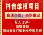 新版抖音维权项目每单利润1000+,合法合规,长期稳定,月入3W+价值1999元|淘骐网赚资源库