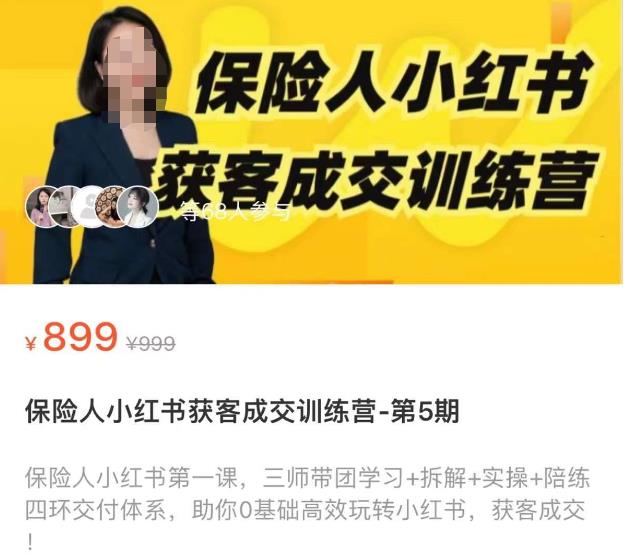 保险人小红书获客成交训练营，0基础高效玩转小红书，可复制的获客成交之路|淘骐网赚资源库