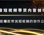 抖音短视频带货内容创作班,解密爆款带货短视频的创作公式|淘骐网赚资源库