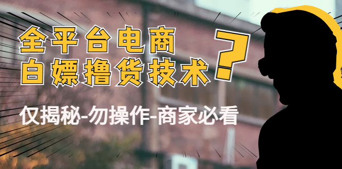 外面收费2980的全平台电商白嫖撸货技术(仅揭秘勿操作-商家防范必看)|淘骐网赚资源库
