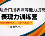《表现力训练营》适合口播表演等能力提高,告别无感情的工具人,打造个人魅力ip|淘骐网赚资源库