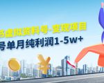 小红书虚拟资料号-变现项目:单号单月纯利润1-5w+实操玩法分享|淘骐网赚资源库