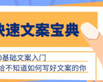 快速文案宝典,0基础文案入门,给不知道如何写好文案的你|淘骐网赚资源库