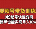 视频号带货训练营:0粉起号快速变现,新手也能实现月入10w+|淘骐网赚资源库