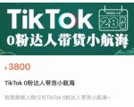 短视频疯人院TikTok 0粉达人带货小航海，TikTok Shop运营带货新模式|淘骐网赚资源库