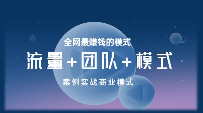 王冲老师《流量+团队+模式》商业模式实战课,全网最赚钱的模式|淘骐网赚资源库