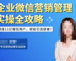 企业微信营销管理实操全攻略，链接11亿微信用户，轻松引流获客！|淘骐网赚资源库