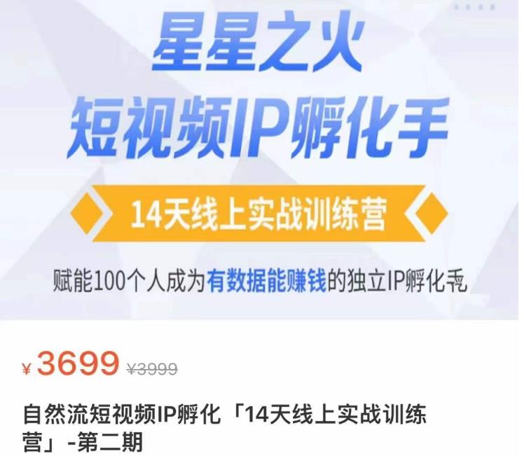 瑶瑶·自然流短视频IP孵化第二期,14天线上实战训练营,赋能100个人成为有数据能赚钱的独立IP孵化手|淘骐网赚资源库